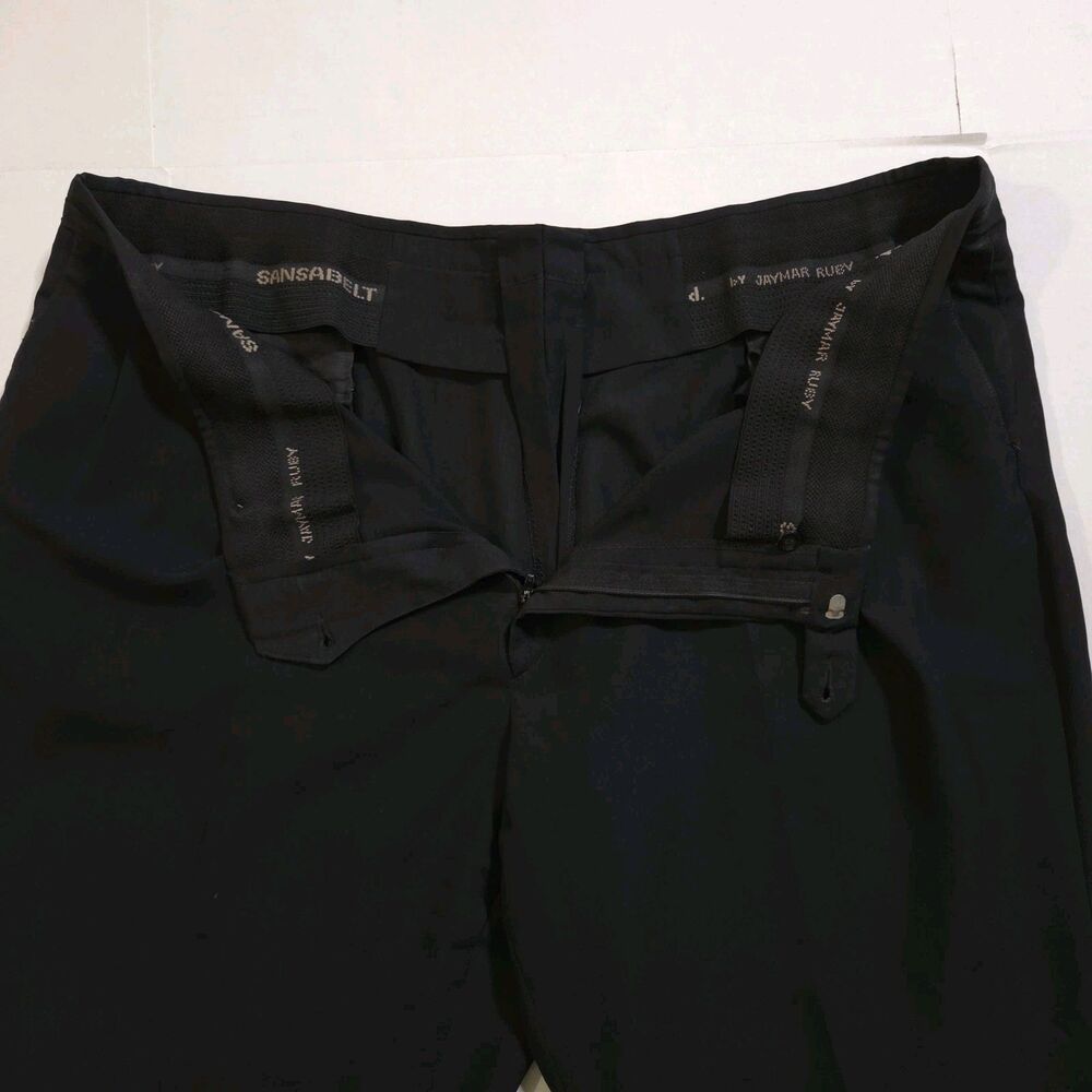 SANSABELT Vtg Men's Dress Pants 44x27 Black Comfort Waistband Jaymar Ruby